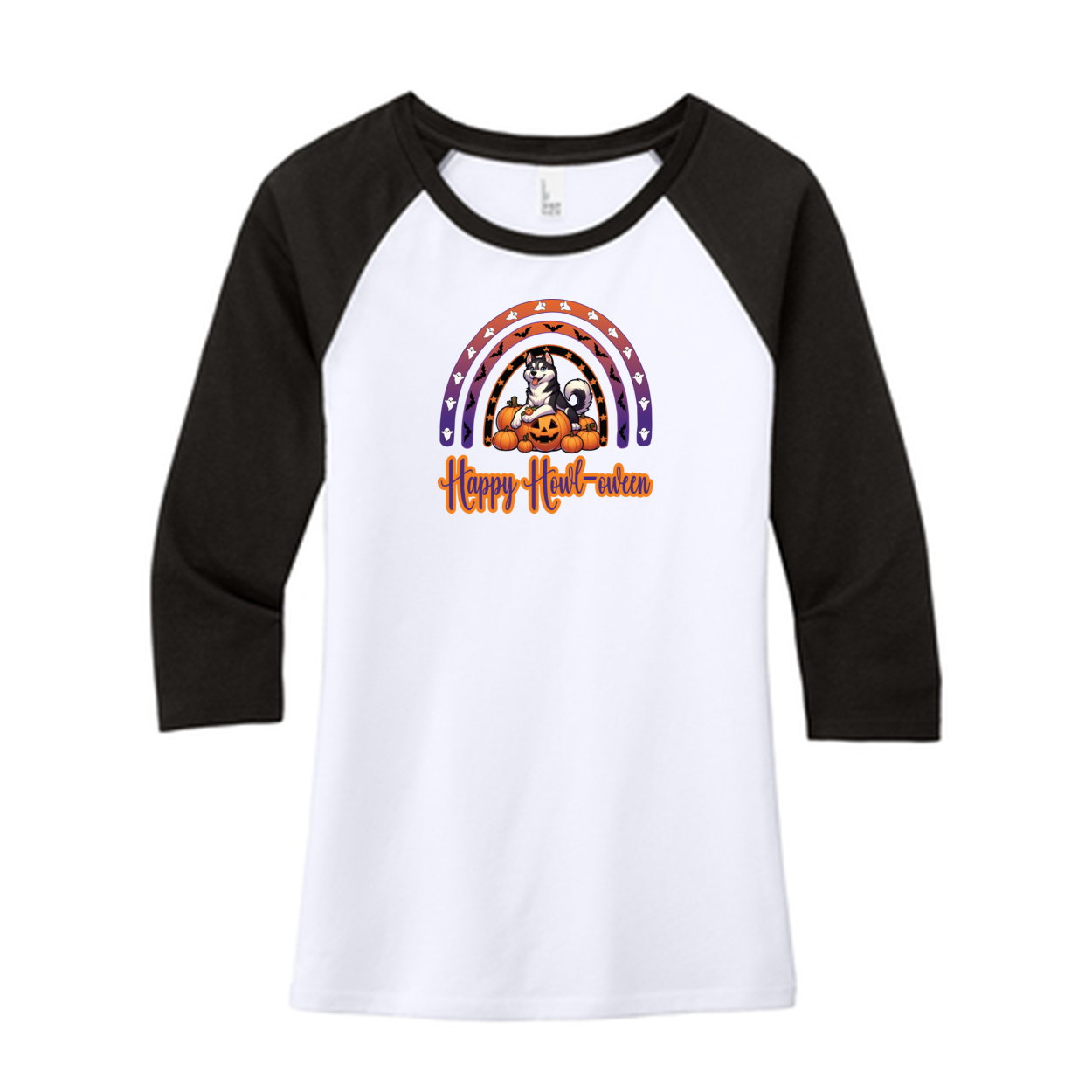 Siberian Husky Howl-oween DM136L District ® Women’s Perfect Tri ® 3/4-Sleeve Raglan