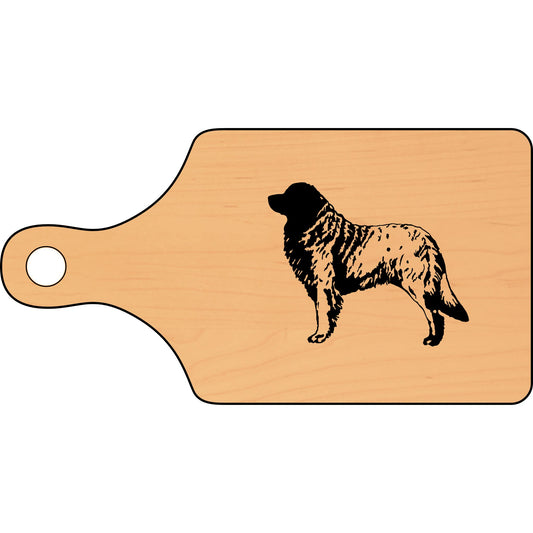 Engraved Cutting Board with dog silhouette design or logo, perfect for home chefs who appreciate unique kitchen decor.