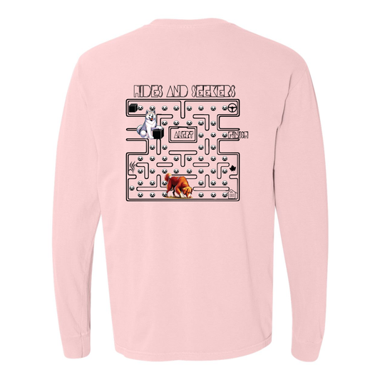 River Maze Scent Garment Dyed Heavyweight Ringspun Long Sleeve T-Shirt - WagALotBowWow