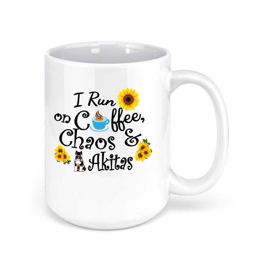 15oz Coffee, Chaos, Akitas Sunflower - WagALotBowWow