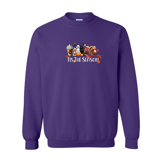Poodle Tis The Season Fall Heavy Blend Crewneck Sweatshirt - WagALotBowWow