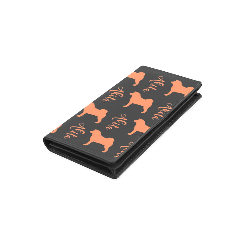 Leather Wallet 11 Slot Akita Design - WagALotBowWow