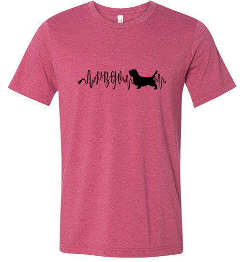 PBGV Heartbeat Unisex Short Sleeve Shirt Black - WagALotBowWow