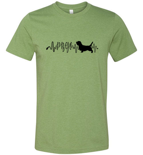 PBGV Heartbeat Unisex Short Sleeve Shirt Black - WagALotBowWow