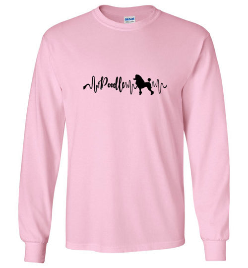 Poodle Heartbeat Unisex Long Sleeve T-Shirt - WagALotBowWow