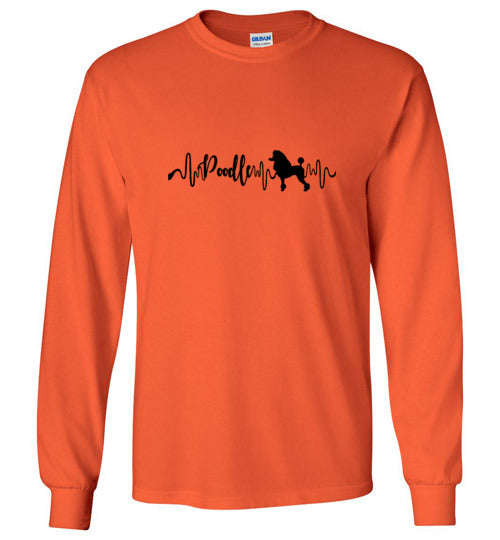 Poodle Heartbeat Unisex Long Sleeve T-Shirt - WagALotBowWow