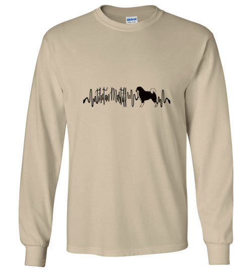 Tibetan Mastiff Heartbeat Unisex Long Sleeve T-Shirt