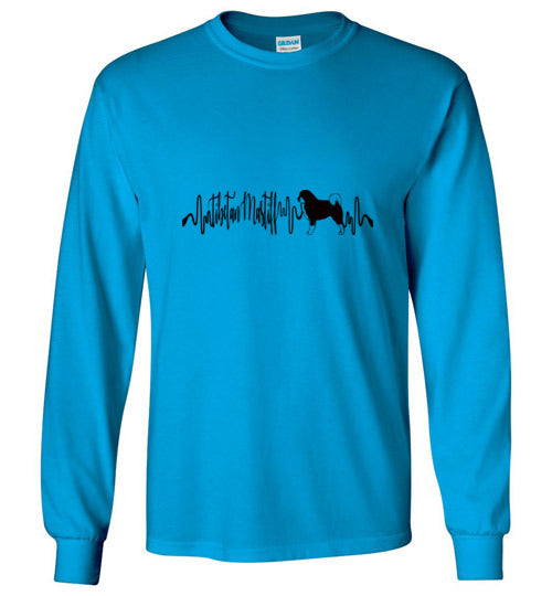 Tibetan Mastiff Heartbeat Unisex Long Sleeve T-Shirt