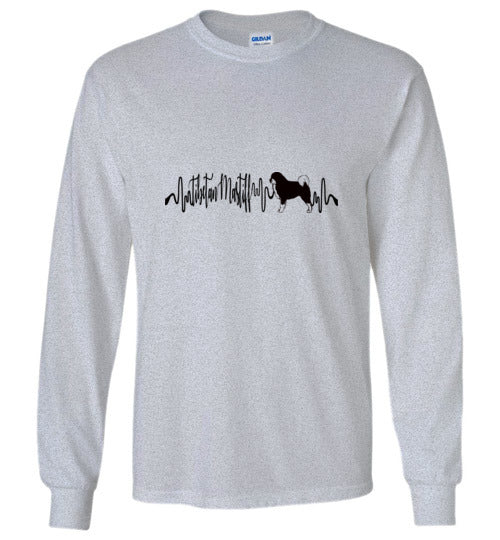 Tibetan Mastiff Heartbeat Unisex Long Sleeve T-Shirt