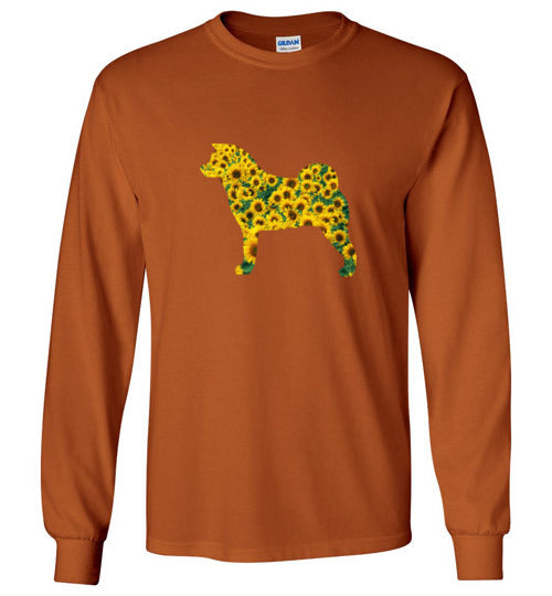 Sunflower Akita LongSleeve & Hoodie - WagALotBowWow