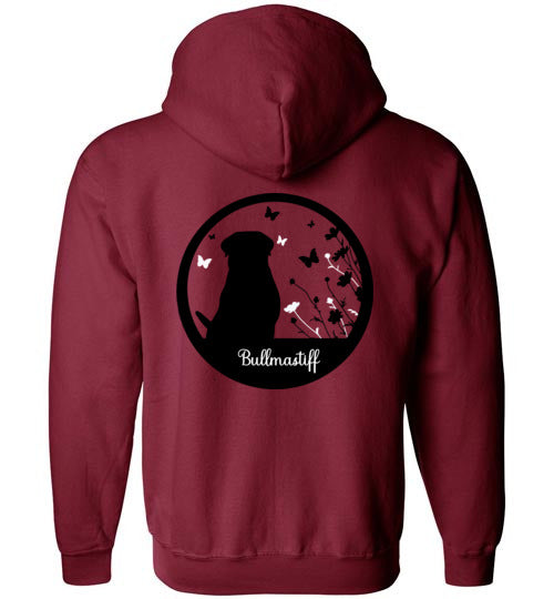 Bullmastiff Flowers Gildan Zip Hoodie S,M,L,XL