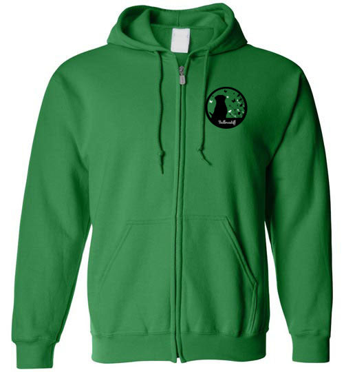 Bullmastiff Flowers Gildan Zip Hoodie S,M,L,XL