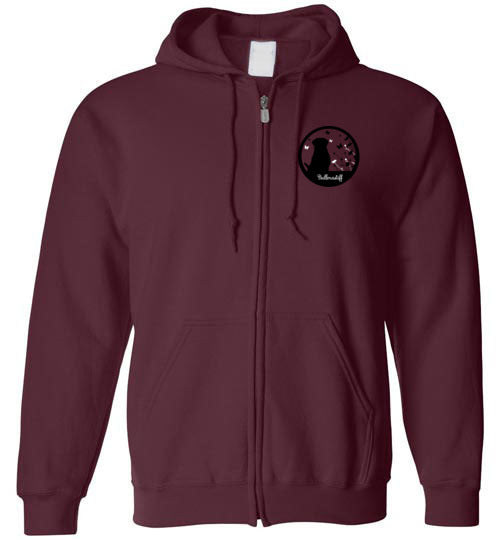 Bullmastiff Flowers Gildan Zip Hoodie S,M,L,XL