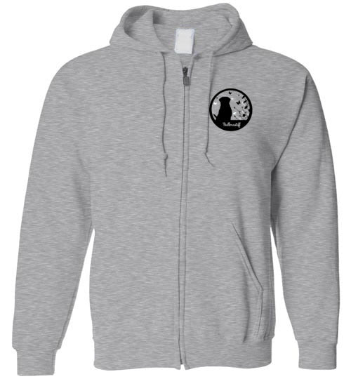 Bullmastiff Flowers Gildan Zip Hoodie S,M,L,XL