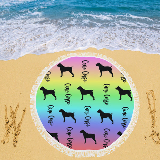 Cane Corso Circular Beach Shawl 59"x 59" - WagALotBowWow