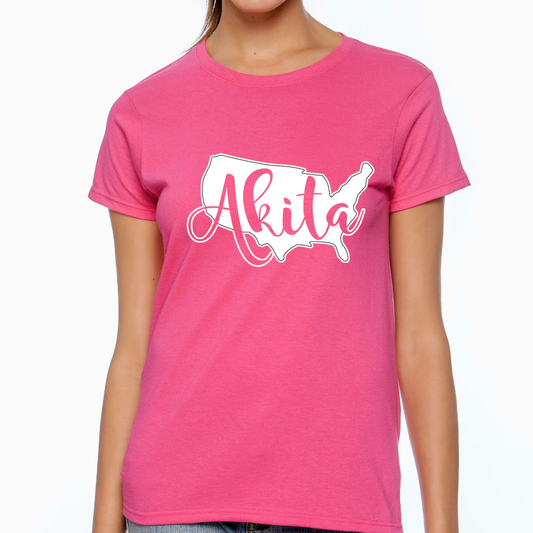 USA Akita Short Sleeve Gildan Ultra Cotton T-Shirt - WagALotBowWow