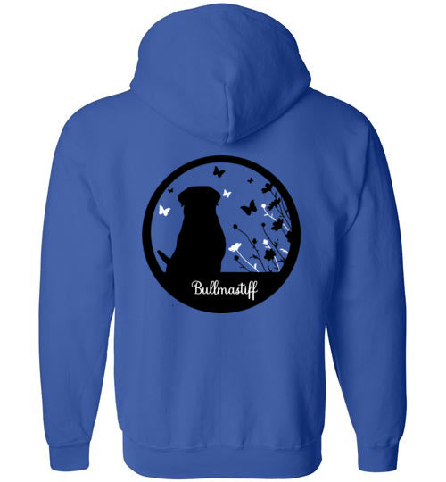 Bullmastiff Flowers Gildan Zip Hoodie S,M,L,XL - WagALotBowWow