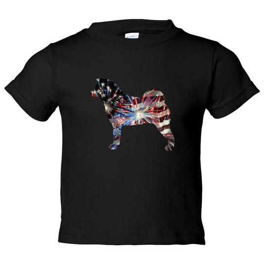 Patriotic Akita Rabbit Skins Unisex Toddler Cotton Jersey Tee - WagALotBowWow