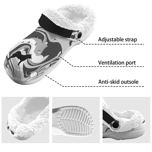 Fleece lined Foam Clogs For Adults White Fleece Lined Foam Clogs for Adults - WagALotBowWow
