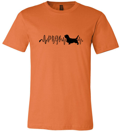 PBGV Heartbeat Unisex Short Sleeve Shirt Black - WagALotBowWow
