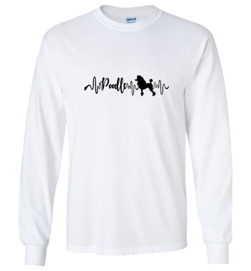 Poodle Heartbeat Unisex Long Sleeve T-Shirt - WagALotBowWow