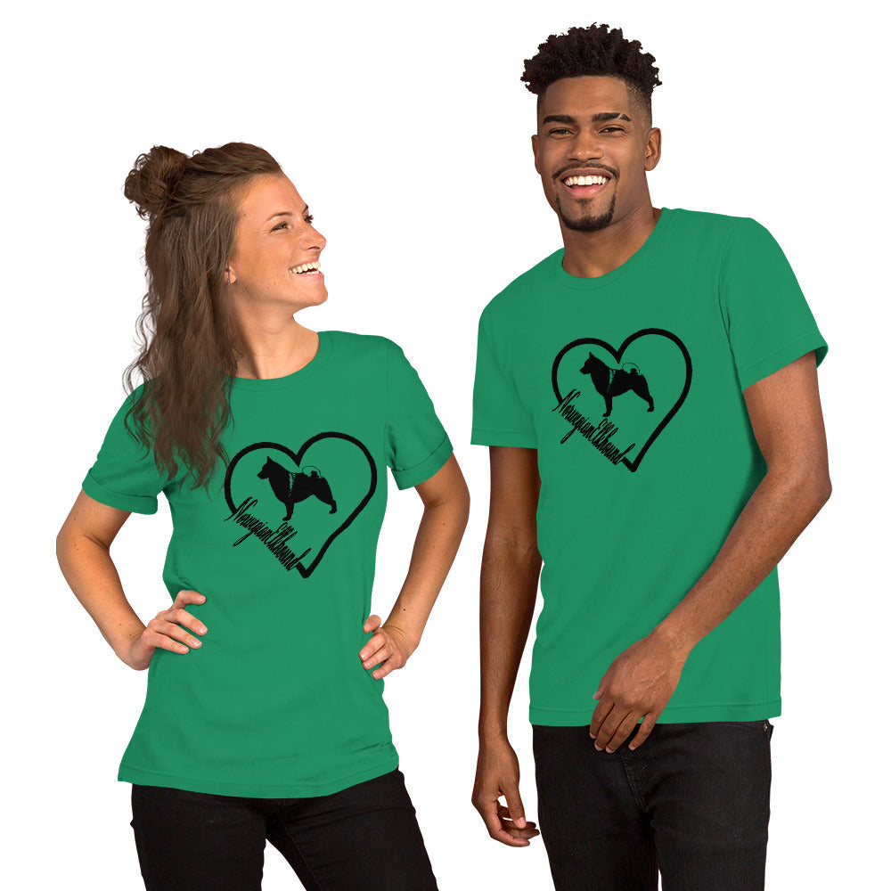 Norwegian Elkhound Heart Short-Sleeve Unisex T-Shirt