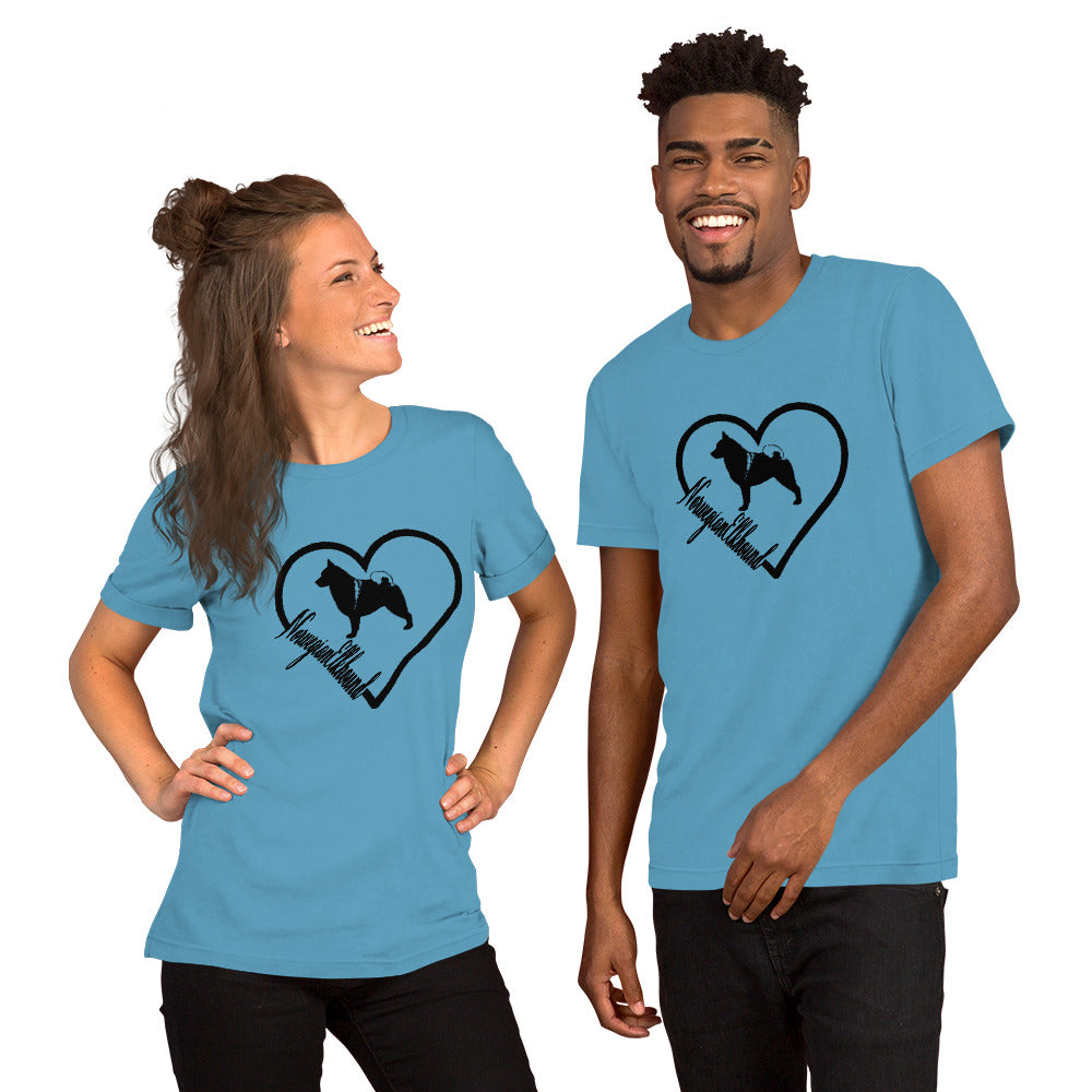 Norwegian Elkhound Heart Short-Sleeve Unisex T-Shirt