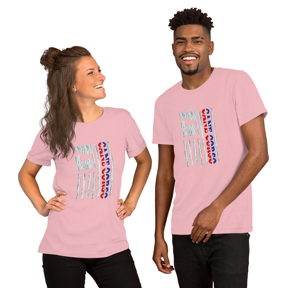 Cane Corso Vertical Flag RWB Short-sleeve Unisex t-shirt