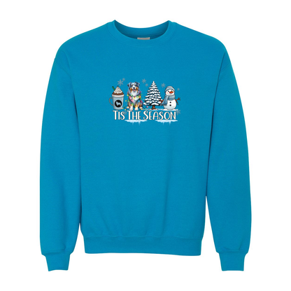 Blue Merle Aussie Tis The Season Winter Heavy Blend Crewneck Sweatshirt