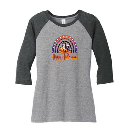 Siberian Husky Howl-oween  DM136L District ® Women’s Perfect Tri ® 3/4-Sleeve Raglan