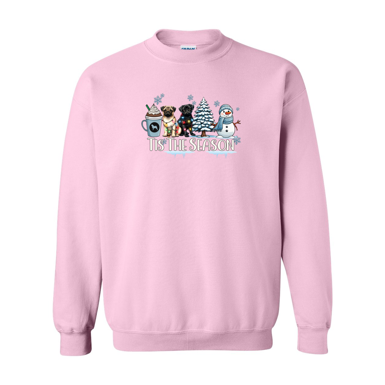 Pug Tis The Season Winter Heavy Blend Crewneck Sweatshirt