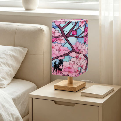 Large Square Table Lamp akita vector stained glass cherry stained glass