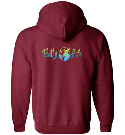 Flatty Life Gildan Zip Hoodie Front/Back