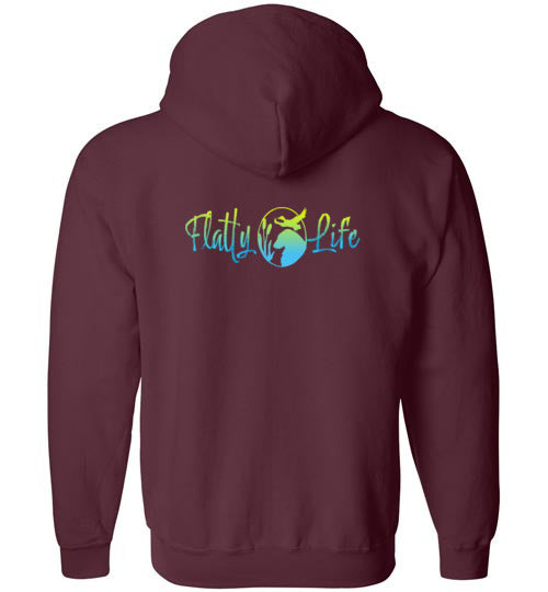 Flatty Life Gildan Zip Hoodie Front/Back