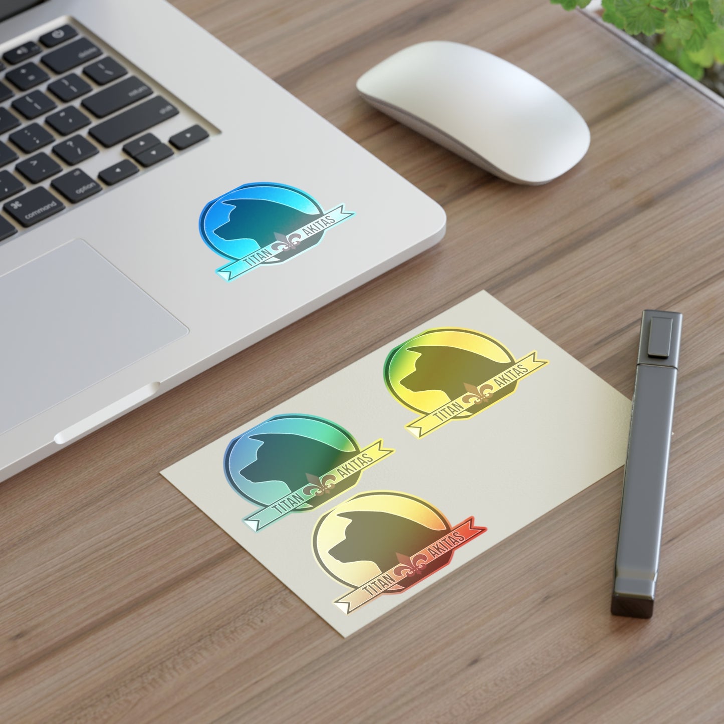 Titan Akitas Sticker Sheet — Dog Silhouette Decal Pack