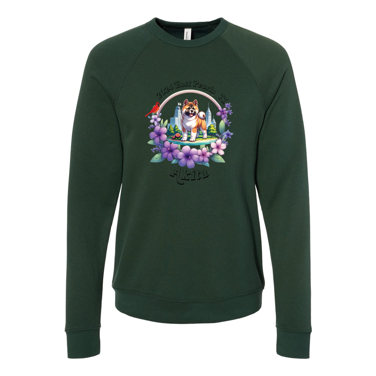 IL Akita Bella+Canvas Raglan Crewneck Sweatshirt Light Colors