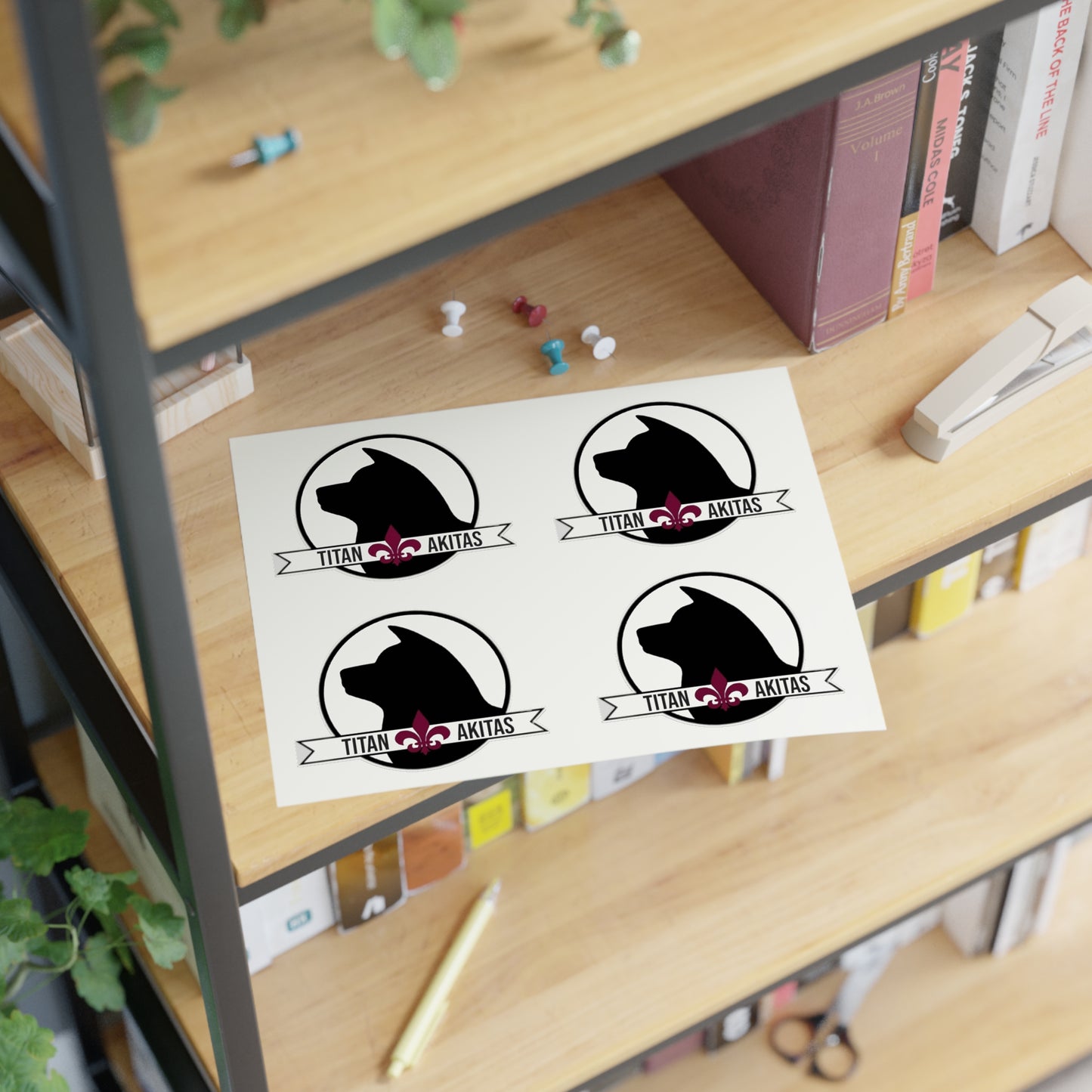 Titan Akitas Sticker Sheet — Dog Silhouette Decal Pack