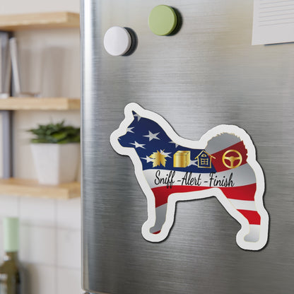 Sniff-Alert-Finish Akita USA Die-Cut Magnets