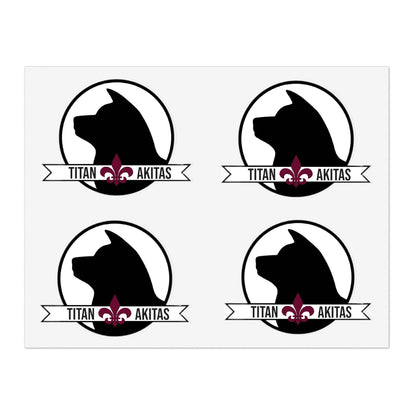 Titan Akitas Sticker Sheet — Dog Silhouette Decal Pack