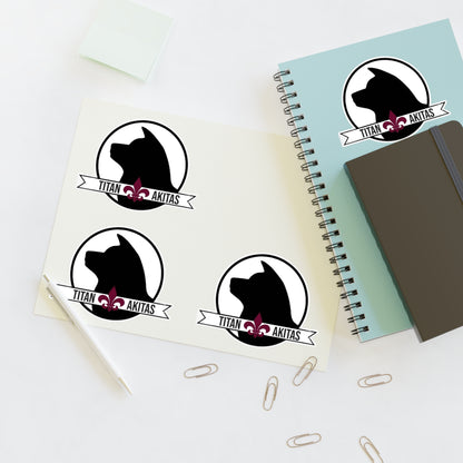 Titan Akitas Sticker Sheet — Dog Silhouette Decal Pack