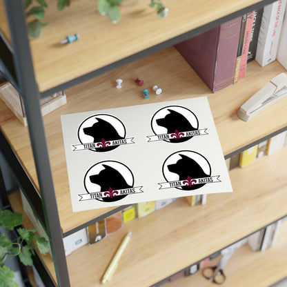 Titan Akitas Sticker Sheet — Dog Silhouette Decal Pack
