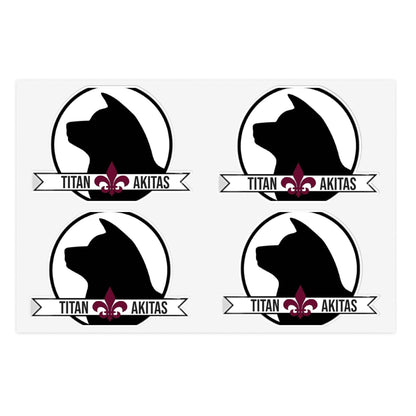 Titan Akitas Sticker Sheet — Dog Silhouette Decal Pack