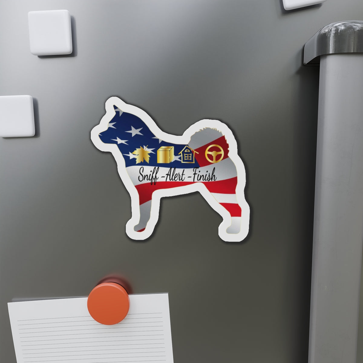 Sniff-Alert-Finish Akita USA Die-Cut Magnets