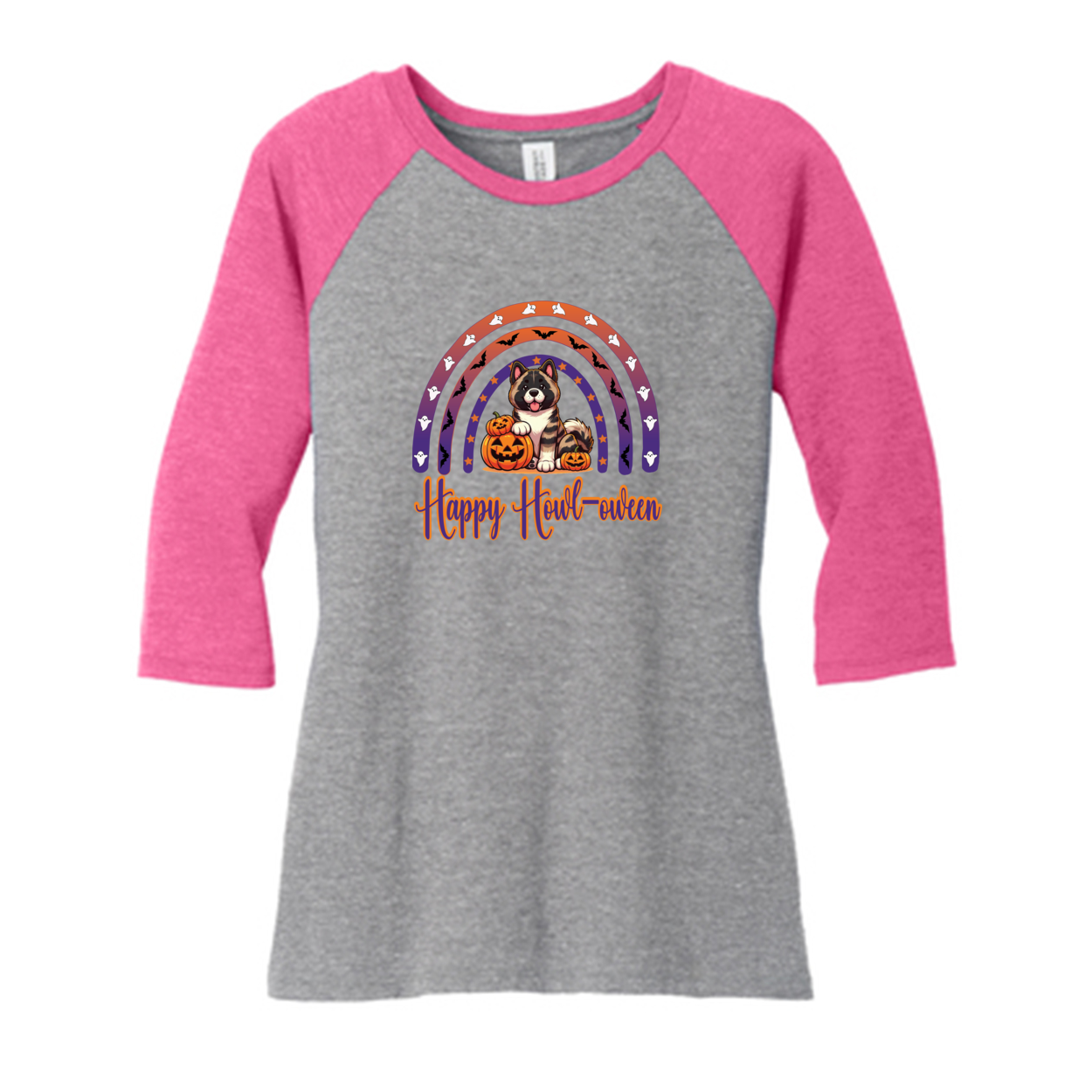 Akita Happy Howl-ween 3/4 Raglan Sleeve