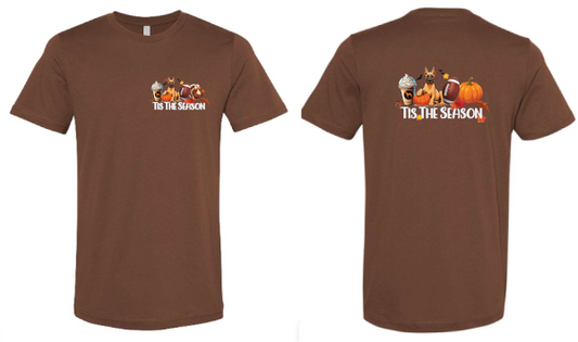 Fall Tis The Season Working Dog Breed Unisex SS Front/Back Print Browns/Yellows