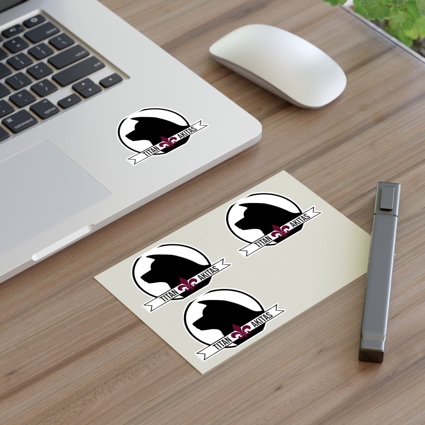 Titan Akitas Sticker Sheet — Dog Silhouette Decal Pack