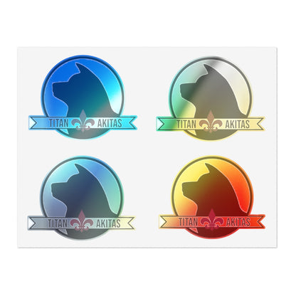 Titan Akitas Sticker Sheet — Dog Silhouette Decal Pack