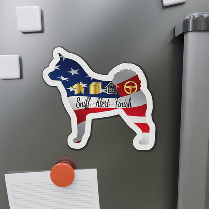 Sniff-Alert-Finish Akita USA Die-Cut Magnets