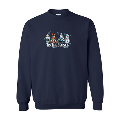 Rat Terrier Tis The Season Winter Heavy Blend Crewneck Sweatshirt