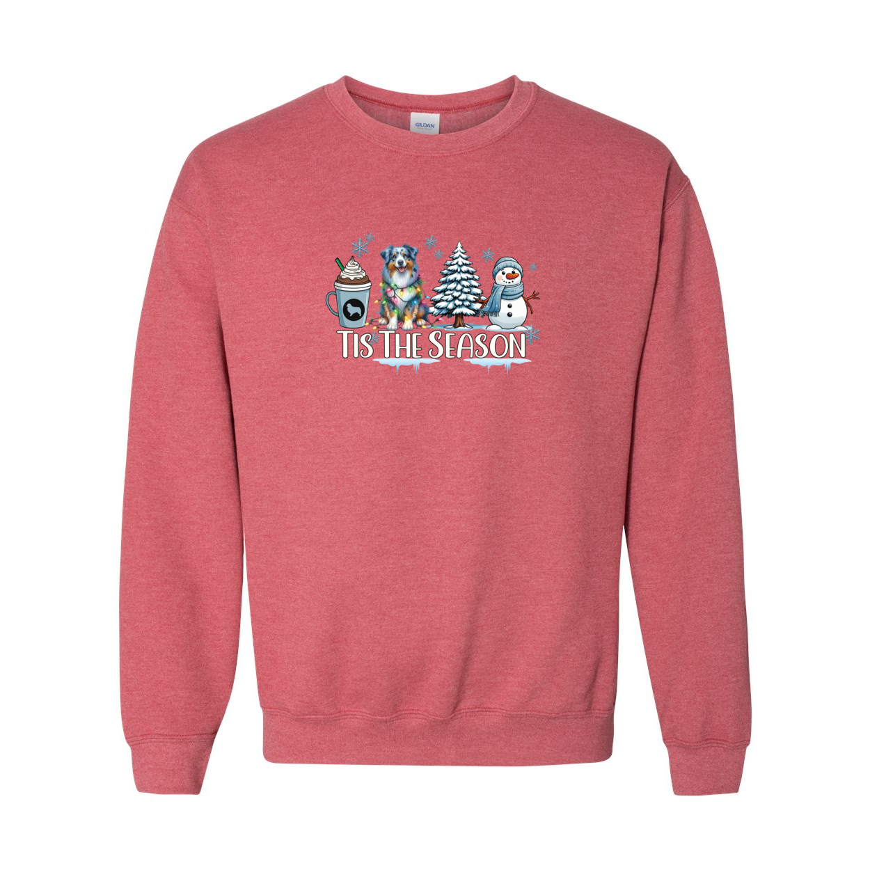 Blue Merle Aussie Tis The Season Winter Heavy Blend Crewneck Sweatshirt